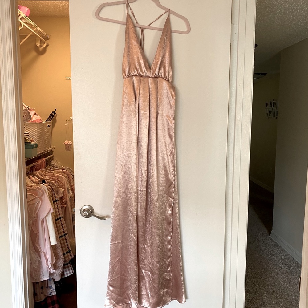 LAST CHANCE Rose gold maxi dress